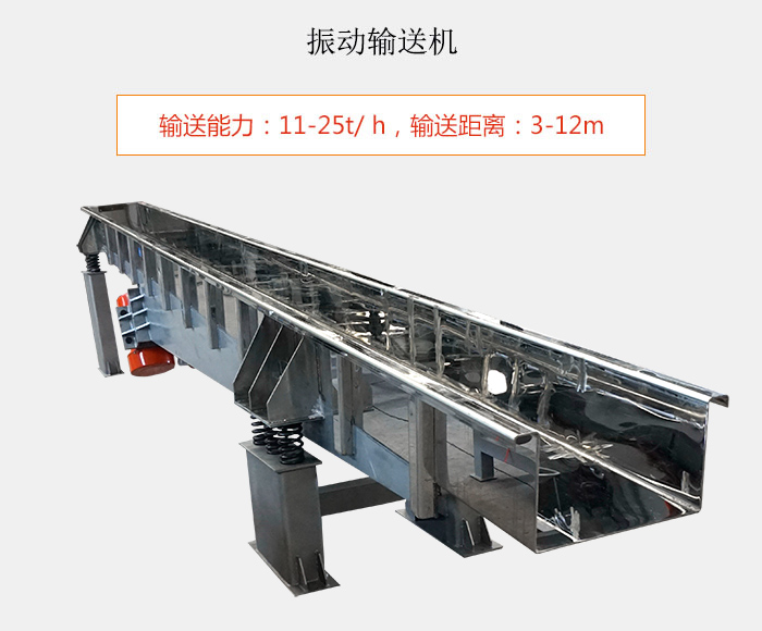 振動(dòng)輸送機：輸送能力：11-25t/ h，輸送距離：3-12m