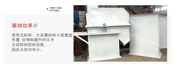TD型斗式提升機驅動(dòng)力小，無(wú)回料等特點(diǎn)展示圖。