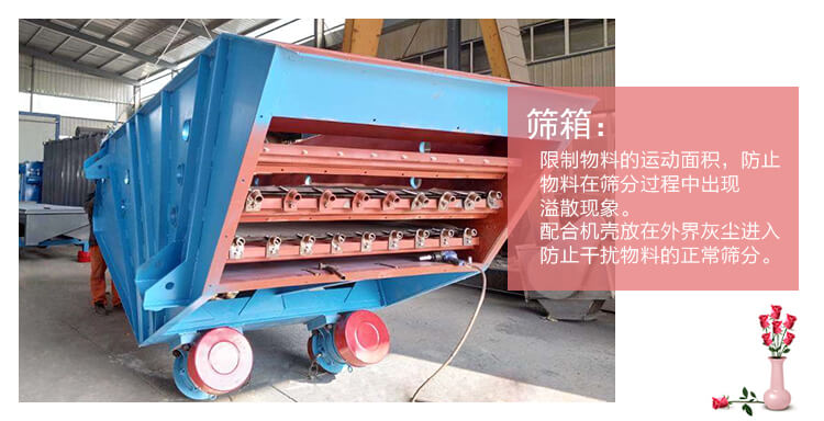 篩箱有鋼板電焊而成,側板與橫梁采用優(yōu)質(zhì)耐熱不銹鋼或優(yōu)質(zhì)耐熱鋼制造,主受力板和側板的連接,側板和橫梁的連接采用環(huán)槽鉚釘鉚接,連接緊固可靠。